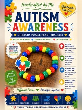 Autism Puzzle Heart Bracelet #4
